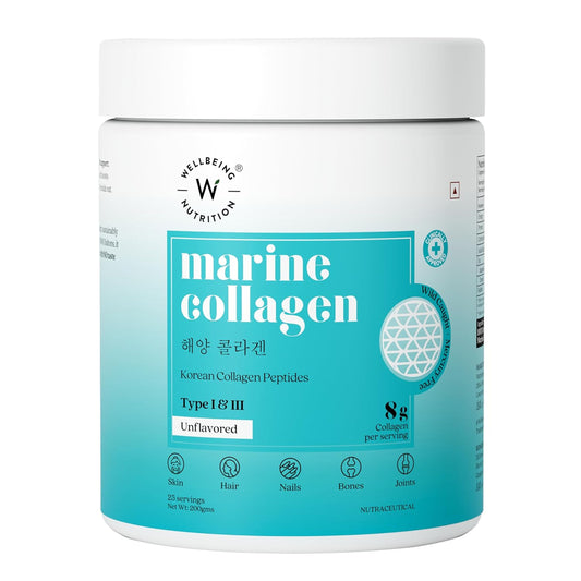 Wellbeing Nutrition Pure Korean Marine Collagen Powder for Women & Men - 200gm