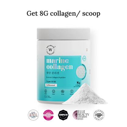 Wellbeing Nutrition Pure Korean Marine Collagen Powder for Women & Men - 200gm