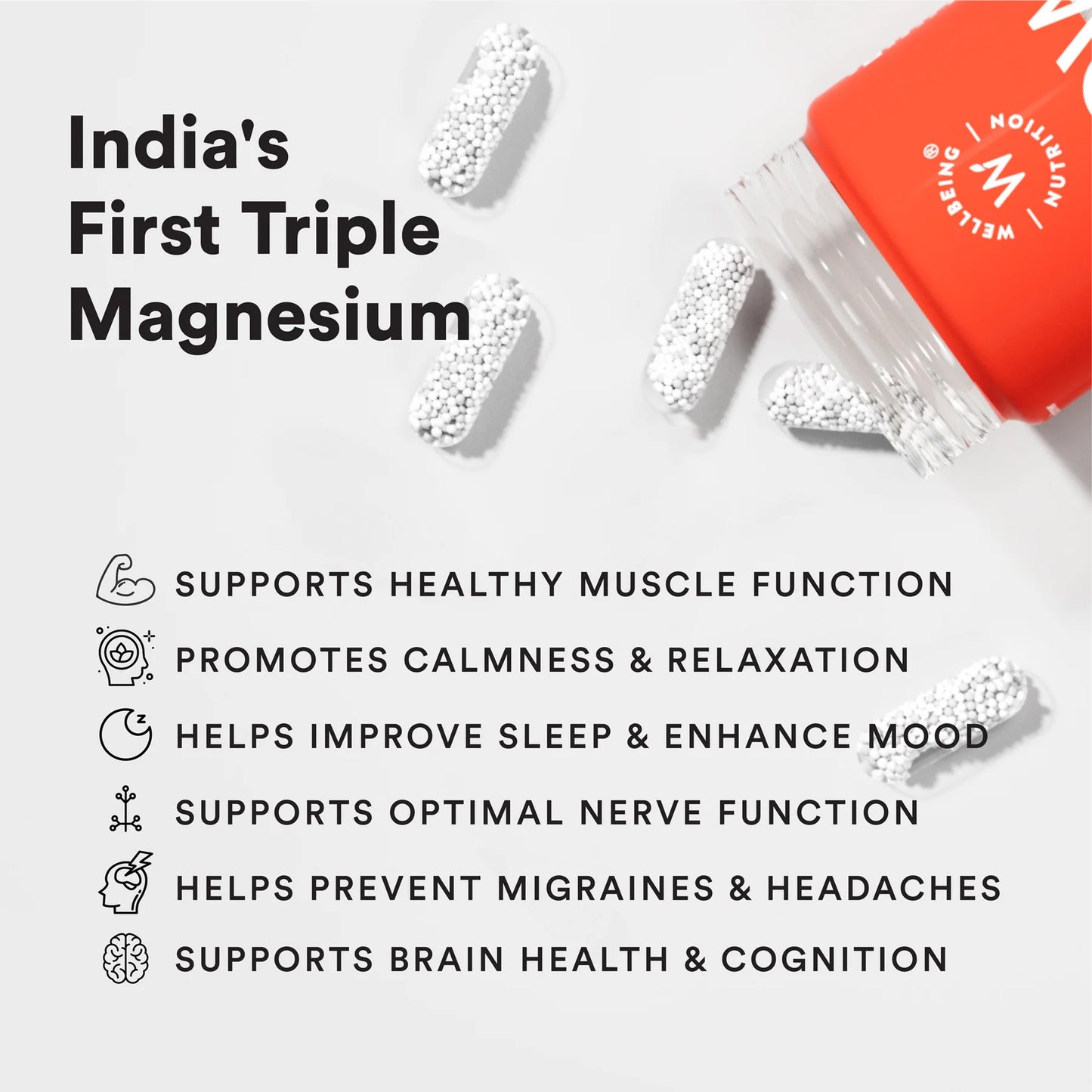 Wellbeing Nutrition Triple Magnesium Complex Slow - 60 Capsules